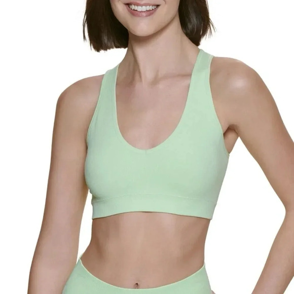 Calvin Klein Performance Women's Ribbed Sports Bra - Key Lime - Size M BRAND NEW - Picture 1 of 7
